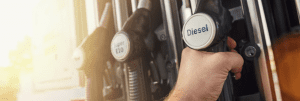 diesel fuel pump in a gas station